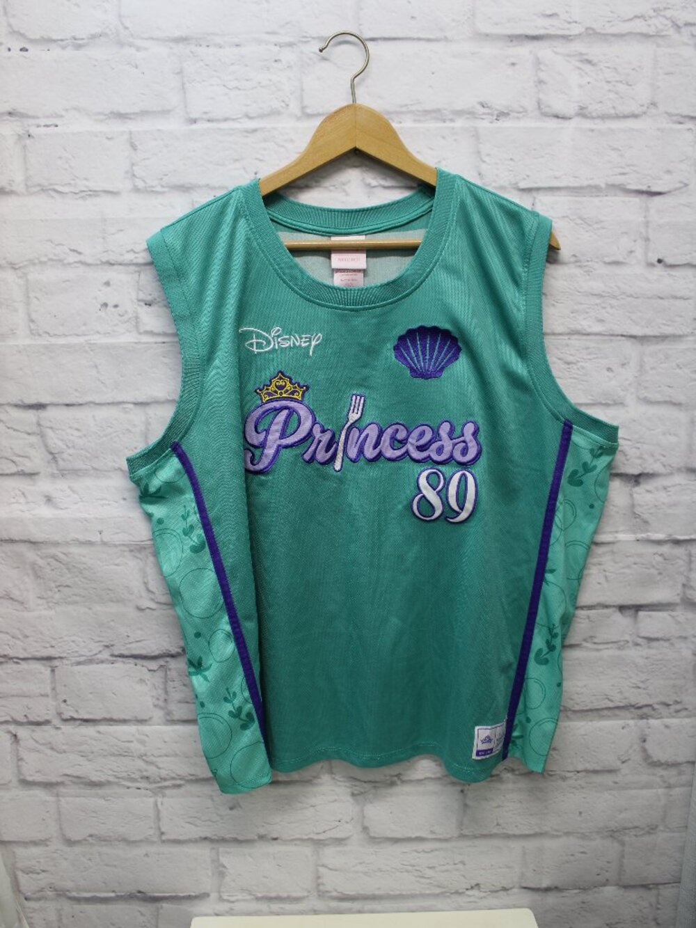 Disney Boxlunch Plus 3X Ariel Princess Turquoise Embroidered Baseball Jersey